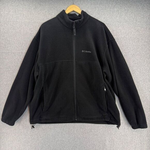 Columbia Mens Size XXL Black Fleece Full-Zip Jacket Coat‎ Outdoor Cat Friendly - Picture 1 of 16